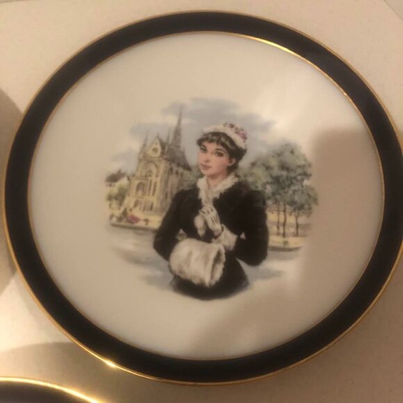 VTG 90s Bavaria Germany Heinrich & Co H&Co Selb Porcelain Portrait Bowls / Set 3 - Picture 3 of 8